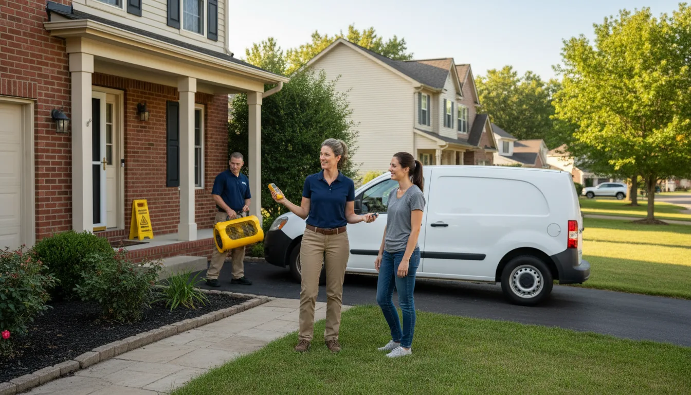 Residential water damage restoration in Maple, TX